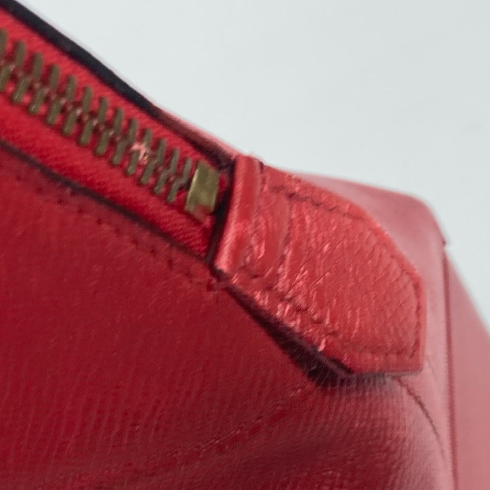 HERMES Handbag Courchevel Red vintage McPherson Women Used Authentic