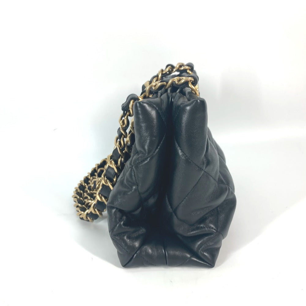 CHANEL Shoulder Bag AS3502 lambskin black Chain bag quilted Matelasse small shopping bag Women Used Authentic