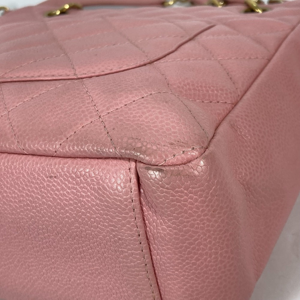 CHANEL Shoulder Bag A50994  Caviar skin pink Tote Bag Chain Matelasse PST Tote Women Used Authentic