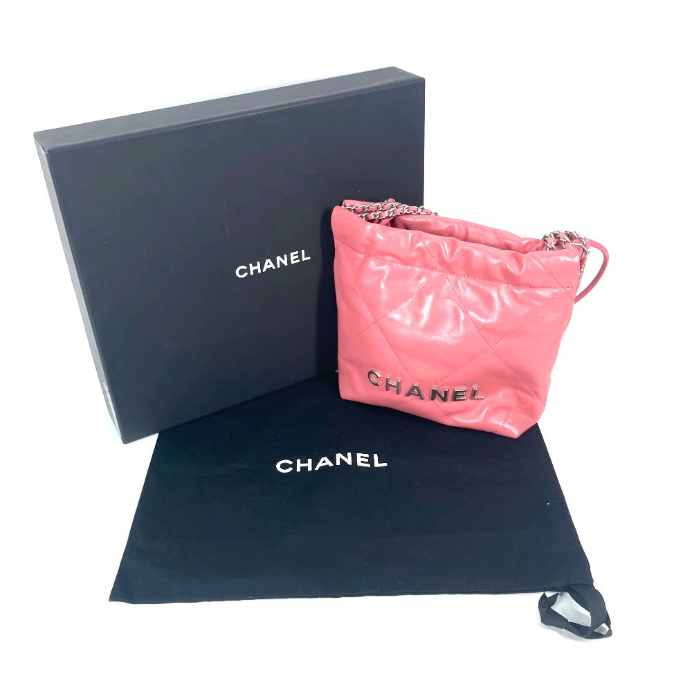 CHANEL Shoulder Bag AS3980 Calfskin pink Chain chanel 22 Women Used Authentic