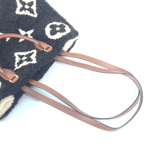 LOUIS VUITTON Shoulder Bag M55420 Leather, Shearling Brown Monogram teddy On the go GM Women Used Authentic