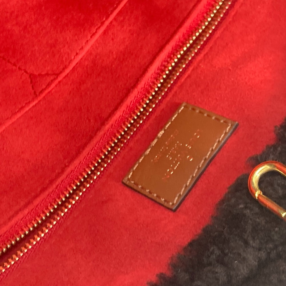 LOUIS VUITTON Shoulder Bag M55420 Leather, Shearling Brown Monogram teddy On the go GM Women Used Authentic