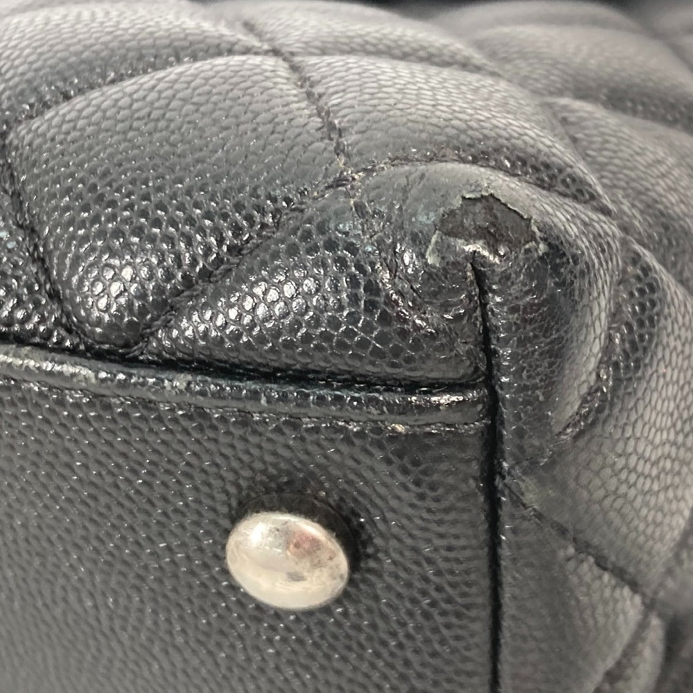 CHANEL Handbag A92991 Caviar skin black top handle chain CC COCO Mark Quilting Matelasse Women Used Authentic
