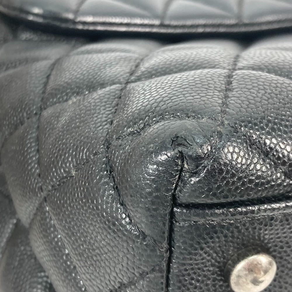 CHANEL Handbag A92991 Caviar skin black top handle chain CC COCO Mark Quilting Matelasse Women Used Authentic