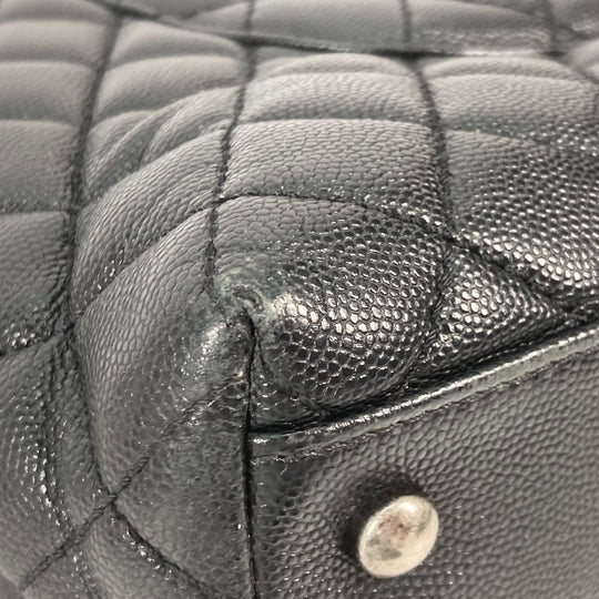 CHANEL Handbag A92991 Caviar skin black top handle chain CC COCO Mark Quilting Matelasse Women Used Authentic