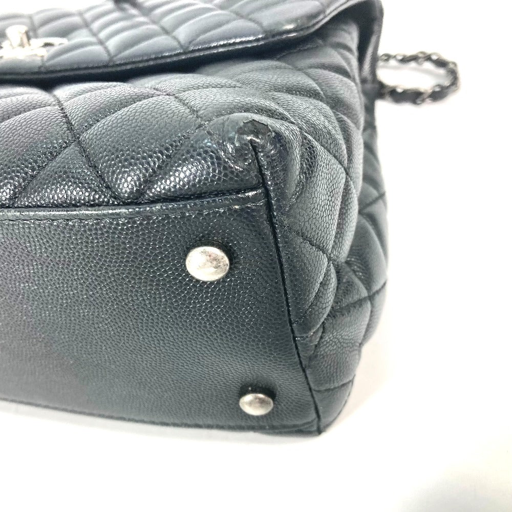 CHANEL Handbag A92991 Caviar skin black top handle chain CC COCO Mark Quilting Matelasse Women Used Authentic
