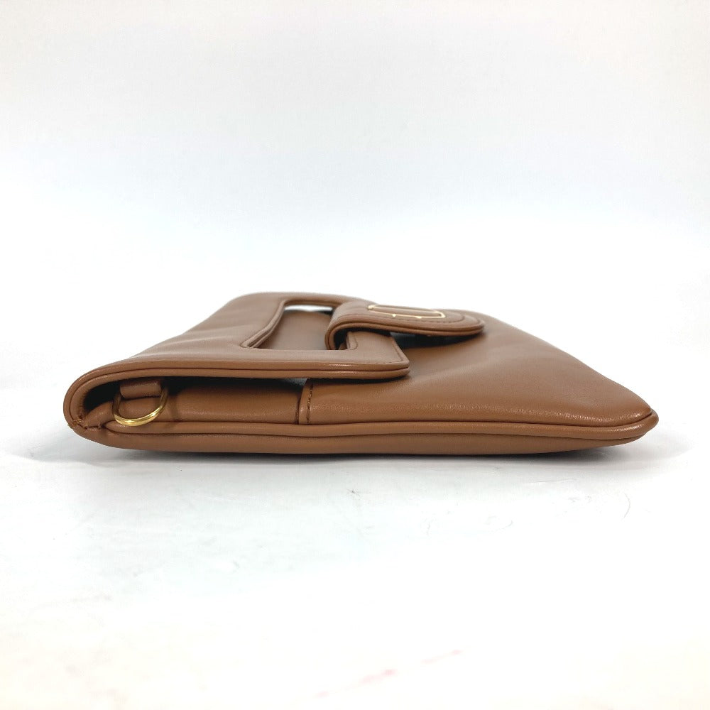 Dior Handbag M8641UBBU leather Brown Clutch bag CD DIORDOUBLE MEDIUM BAG
