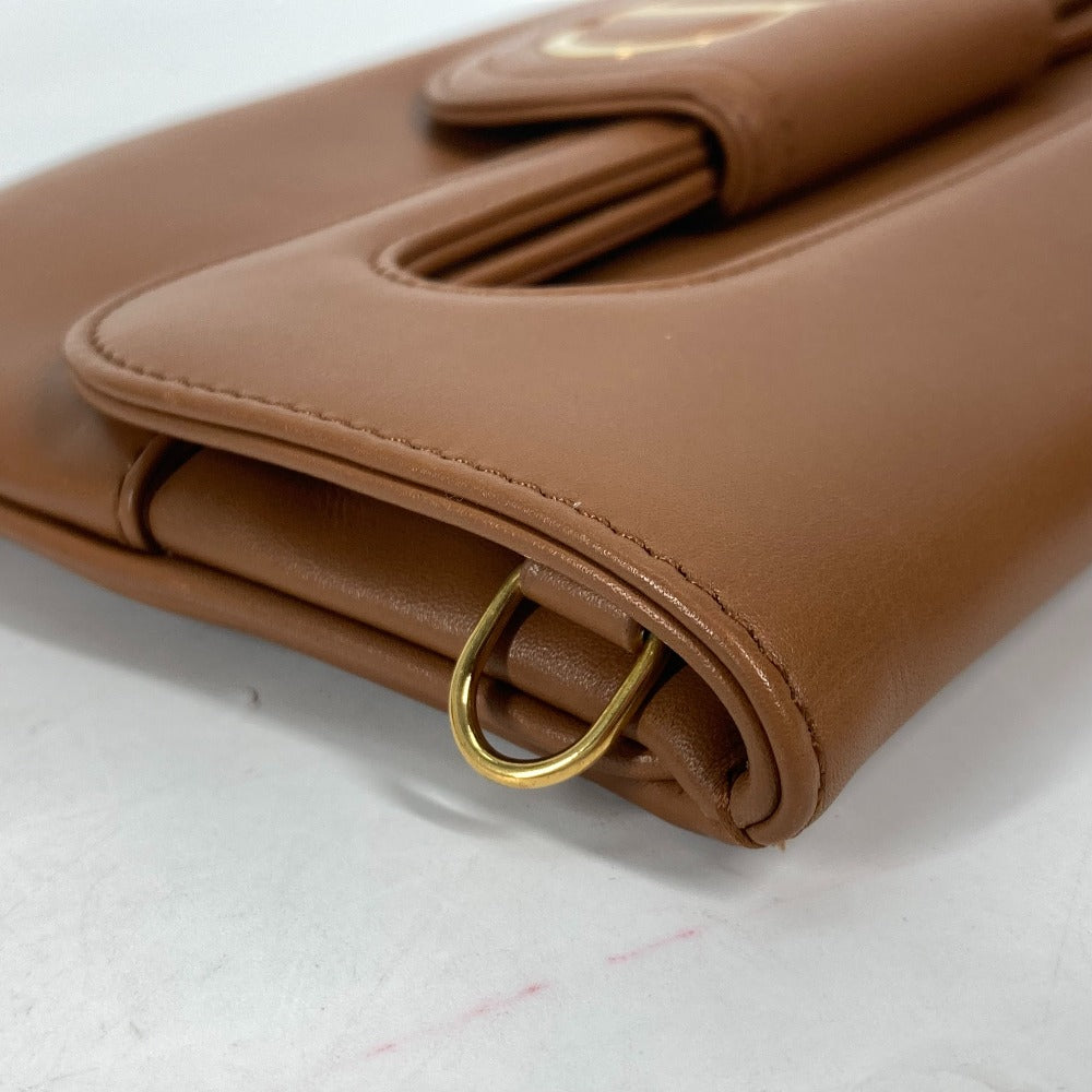 Dior Handbag M8641UBBU leather Brown Clutch bag CD DIORDOUBLE MEDIUM BAG