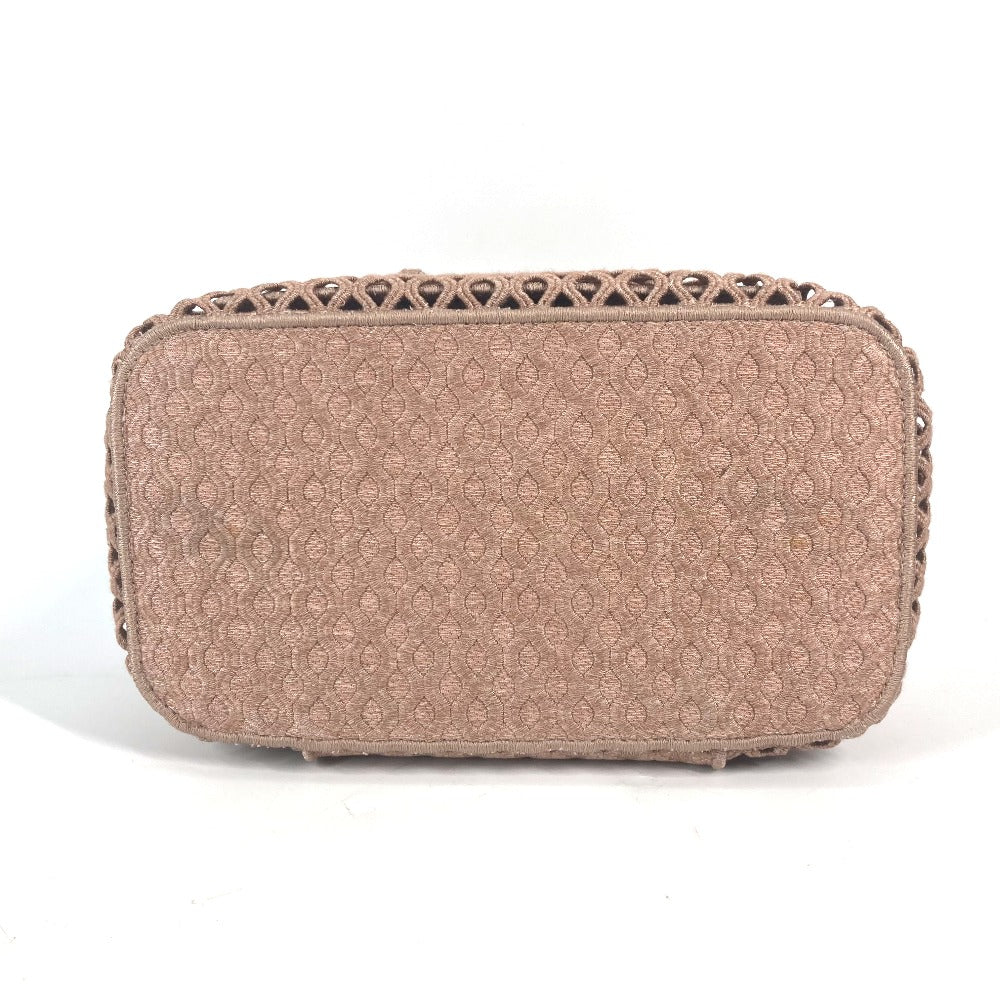 Christian Dior Handbag canvas pink logo mesh vanity bag Women Used Authentic