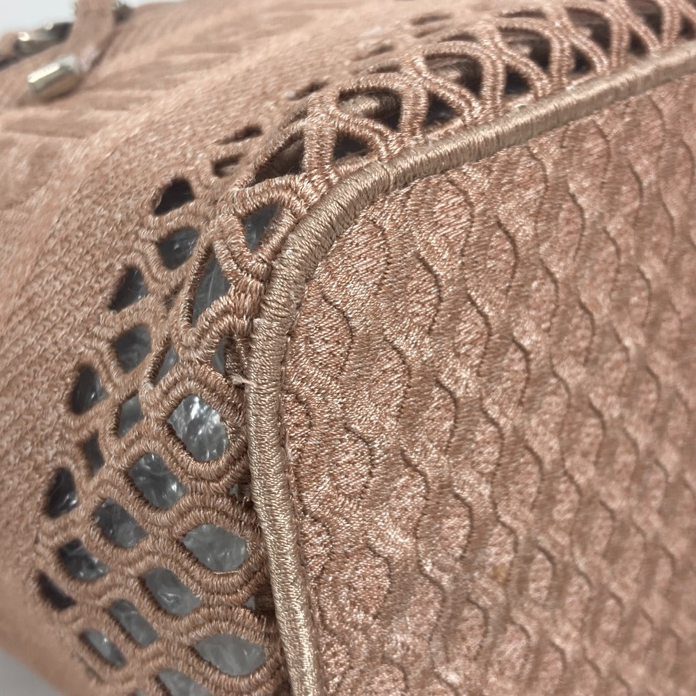 Christian Dior Handbag canvas pink logo mesh vanity bag Women Used Authentic