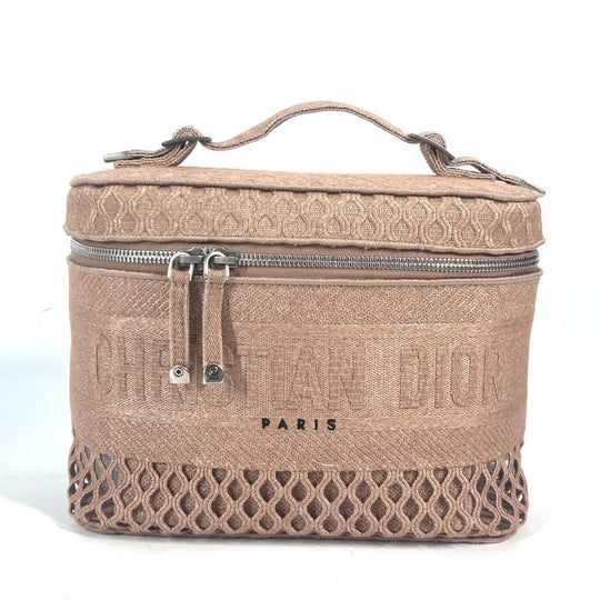 Christian Dior Handbag canvas pink logo mesh vanity bag Women Used Authentic
