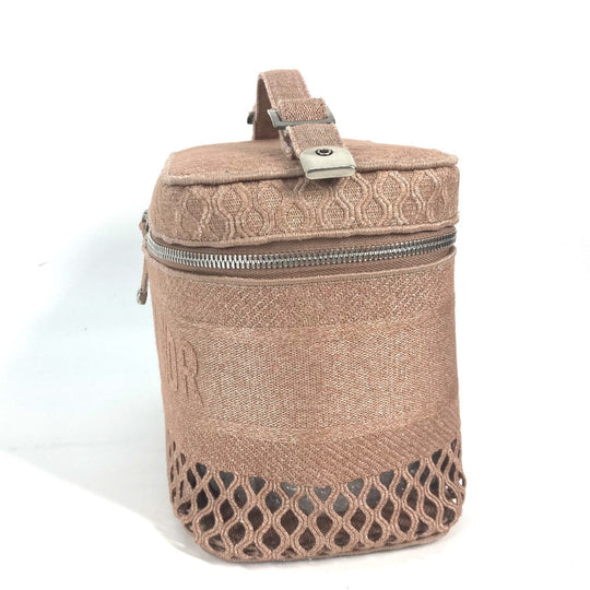 Christian Dior Handbag canvas pink logo mesh vanity bag Women Used Authentic