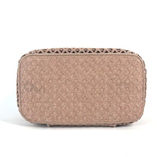 Christian Dior Handbag canvas pink logo mesh vanity bag Women Used Authentic