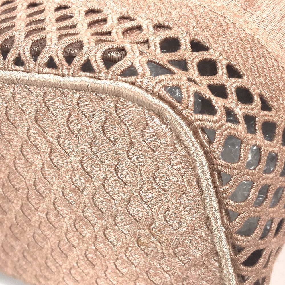 Christian Dior Handbag canvas pink logo mesh vanity bag Women Used Authentic