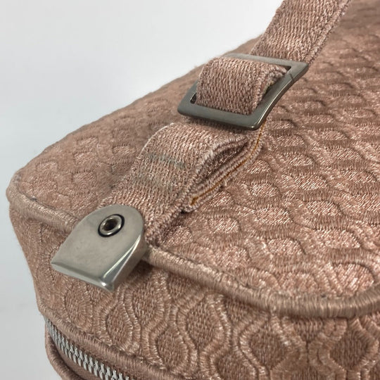 Christian Dior Handbag canvas pink logo mesh vanity bag Women Used Authentic