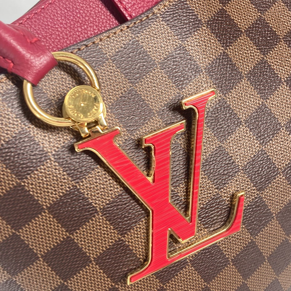 LOUIS VUITTON Handbag N40052 Damier canvas Red type Riverside Damier LV Charm Reduvan Women Used Authentic