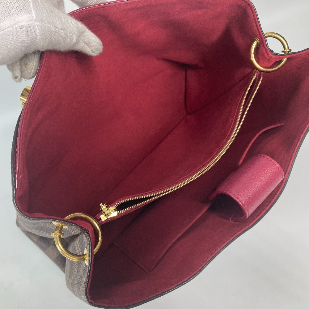 LOUIS VUITTON Handbag N40052 Damier canvas Red type Riverside Damier LV Charm Reduvan Women Used Authentic