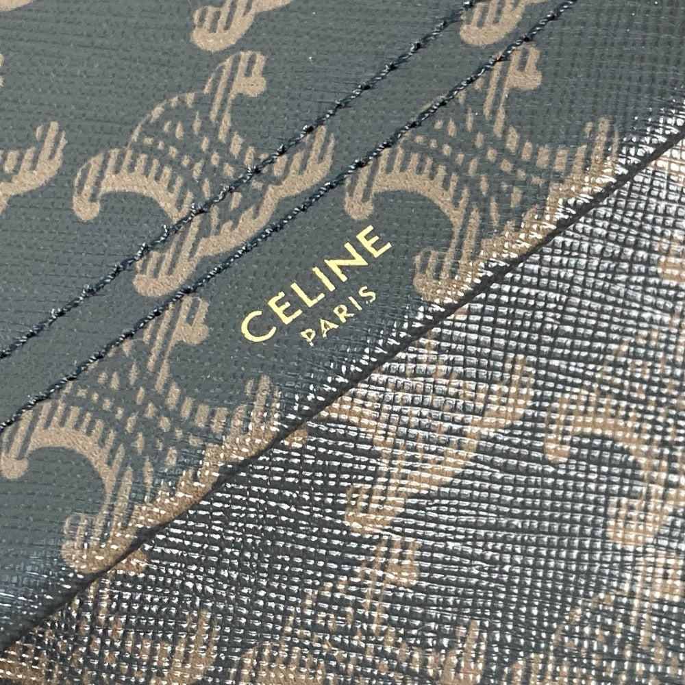 CELINE Backpack leather Brown Bag Triomphe Women Used Authentic
