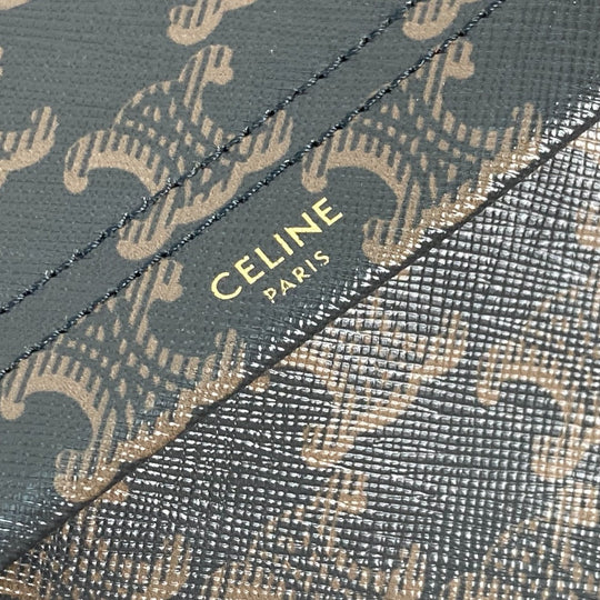 CELINE Backpack leather Brown Bag Triomphe Women Used Authentic