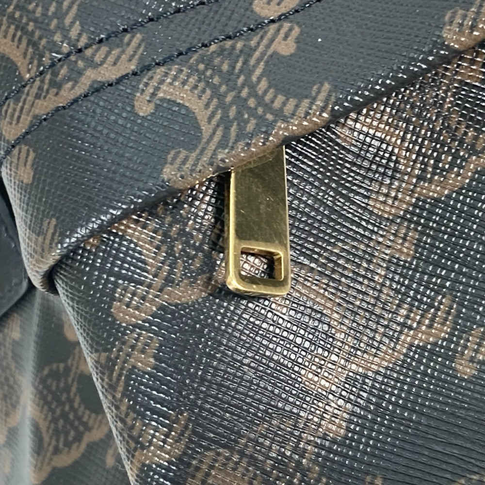 CELINE Backpack leather Brown Bag Triomphe Women Used Authentic