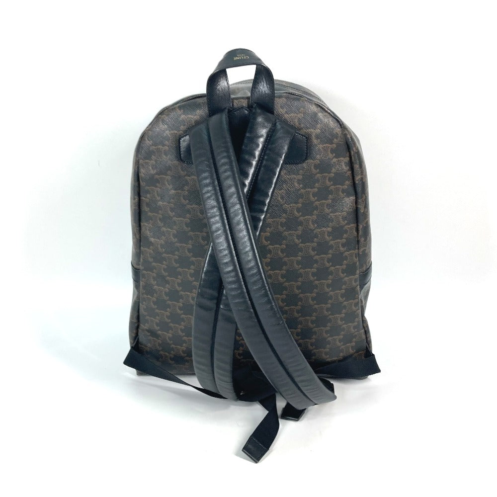 CELINE Backpack leather Brown Bag Triomphe Women Used Authentic