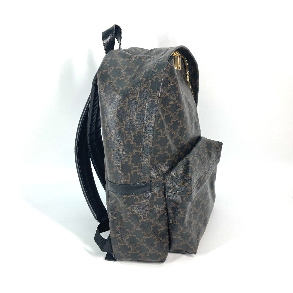 CELINE Backpack leather Brown Bag Triomphe Women Used Authentic