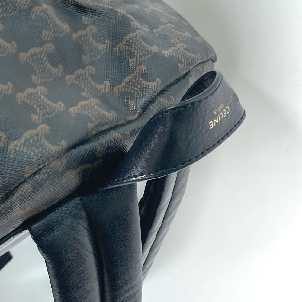 CELINE Backpack leather Brown Bag Triomphe Women Used Authentic