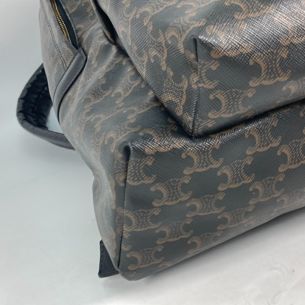 CELINE Backpack leather Brown Bag Triomphe Women Used Authentic
