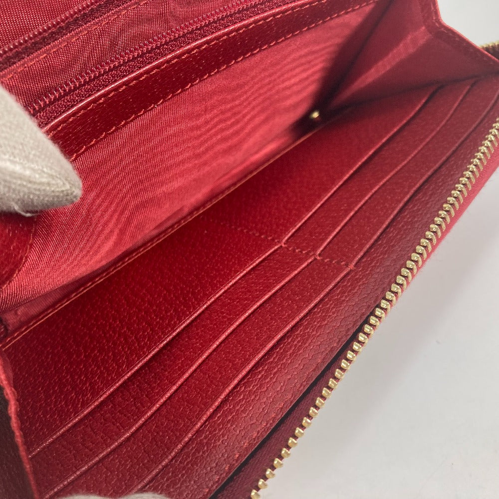 GUCCI Long Wallet Purse 524790 Canvas / leather Red Long wallet logo stripe Women Used Authentic