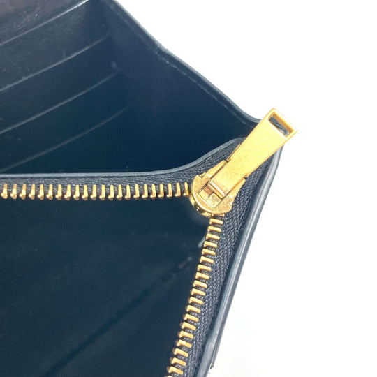 BOTTEGAVENETA Long Wallet Purse 651387 leather black Long wallet MAXI INTRECCIATO Women Used Authentic