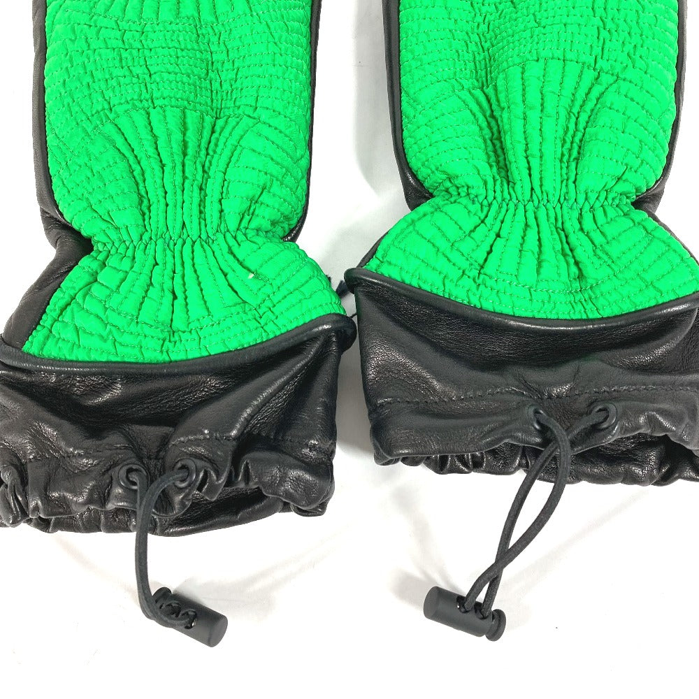 BOTTEGAVENETA gloves 709335 Leather / nylon green By color mens 8 Used Authentic