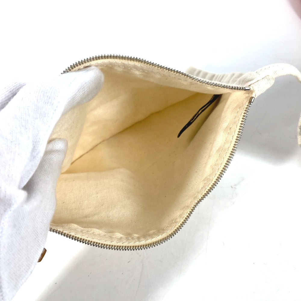 HERMES Shoulder Bag canvas beige With porch Pannier Platge Women Used Authentic