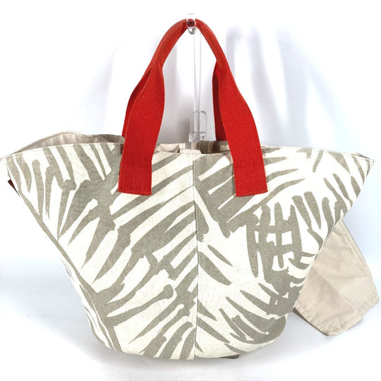 HERMES Shoulder Bag canvas beige With porch Pannier Platge Women Used Authentic