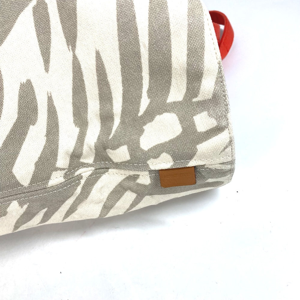 HERMES Shoulder Bag canvas beige With porch Pannier Platge Women Used Authentic