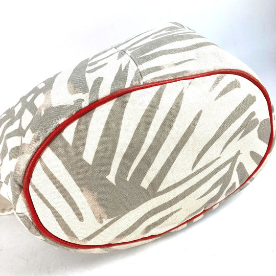 HERMES Shoulder Bag canvas beige With porch Pannier Platge Women Used Authentic