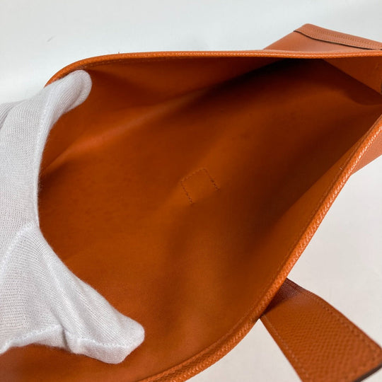 HERMES Clutch bag Epsom Orange Bag H logo Jige Elan 29 Women Used Authentic