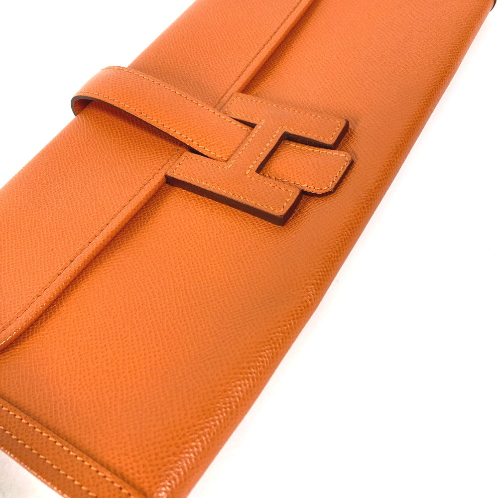HERMES Clutch bag Epsom Orange Bag H logo Jige Elan 29 Women Used Authentic