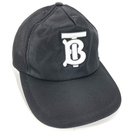 BURBERRY cap 8019211 Nylon black TB mens S Used Authentic