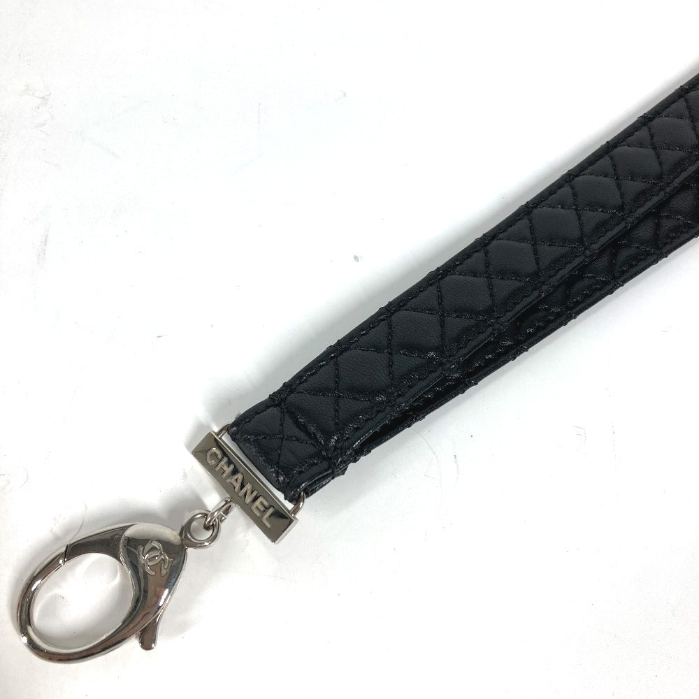 CHANEL strap leather black 17S Matrasse quilting