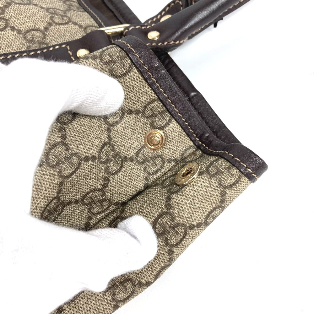 GUCCI Shoulder Bag 228668 PVC / Leather beige GG plus vertical mens Used Authentic