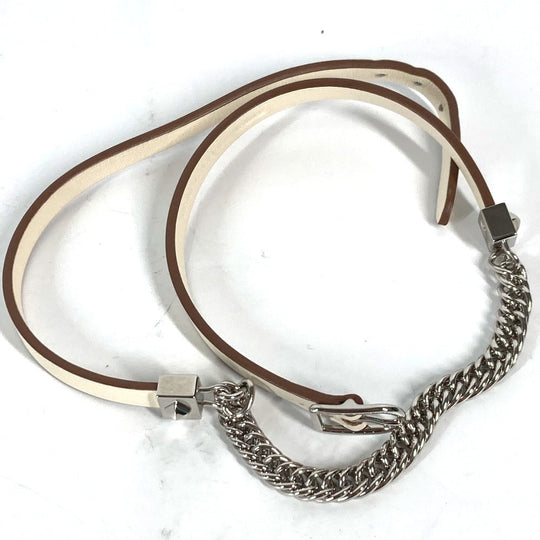 HERMES bracelet Swift white Accessories Gourmet Esketre Triple Tour Women T2 Used Authentic