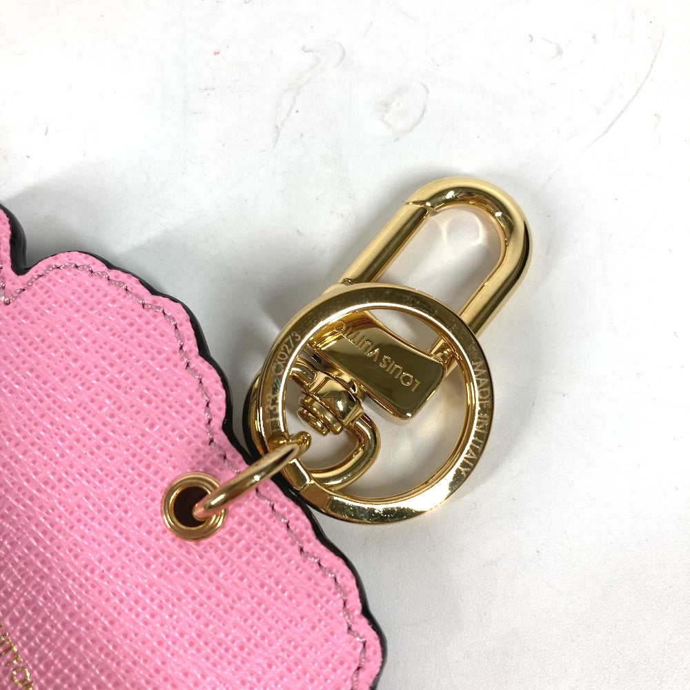 LOUIS VUITTON key ring M01133 leather pink LVxYK Yayoi Kusama collaboration dot polka dot Porto Cle Face Fish Women Used Authentic
