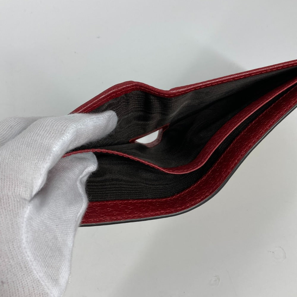 GUCCI Folded wallet 625601 Leather / canvas Red logo stripe