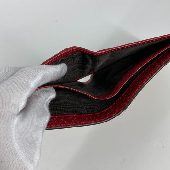 GUCCI Folded wallet 625601 Leather / canvas Red logo stripe