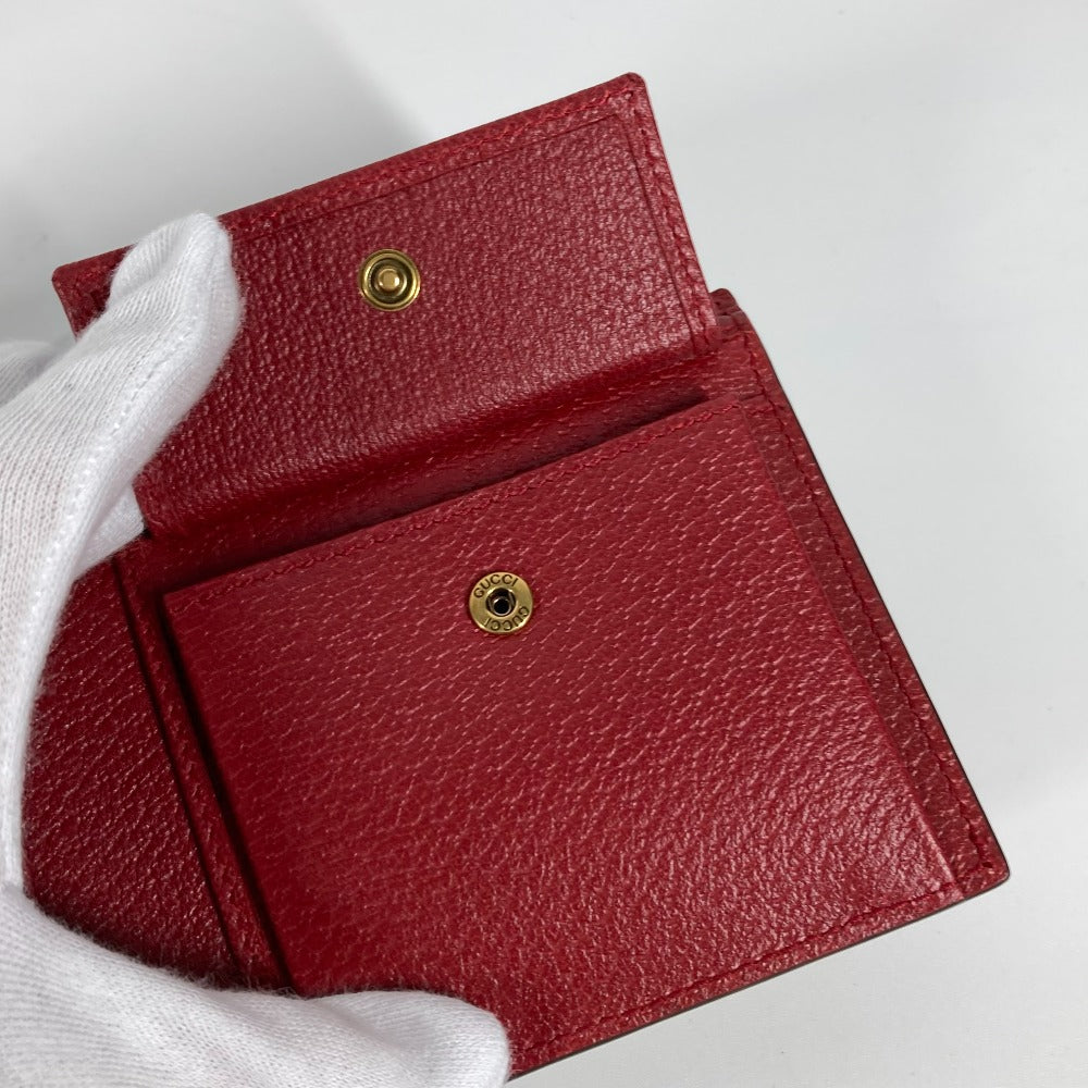GUCCI Folded wallet 625601 Leather / canvas Red logo stripe