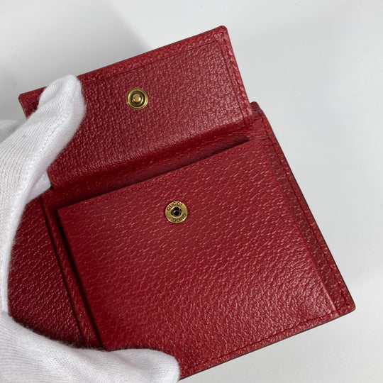 GUCCI Folded wallet 625601 Leather / canvas Red logo stripe