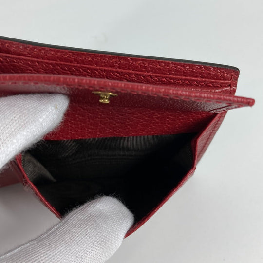 GUCCI Folded wallet 625601 Leather / canvas Red logo stripe