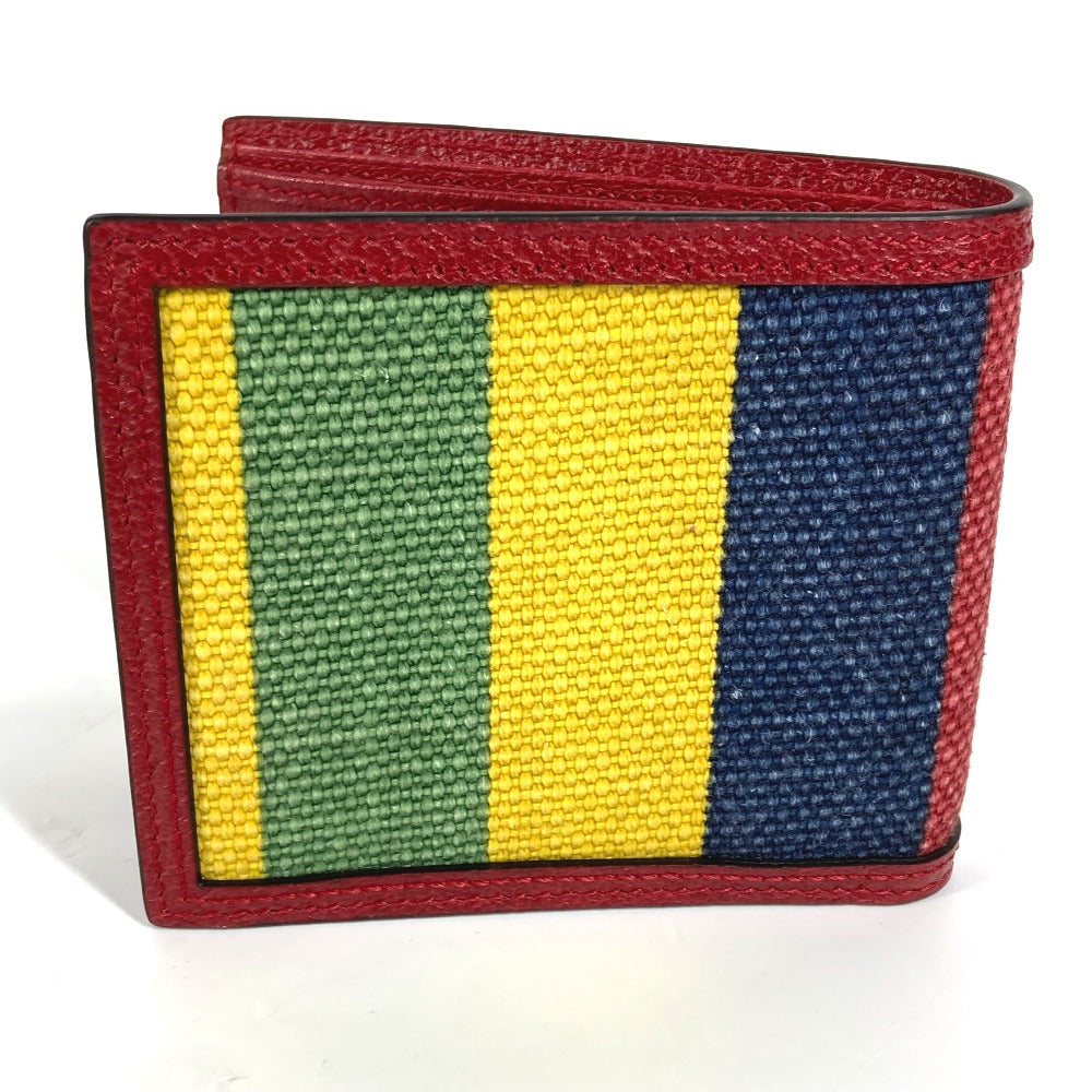 GUCCI Folded wallet 625601 Leather / canvas Red logo stripe