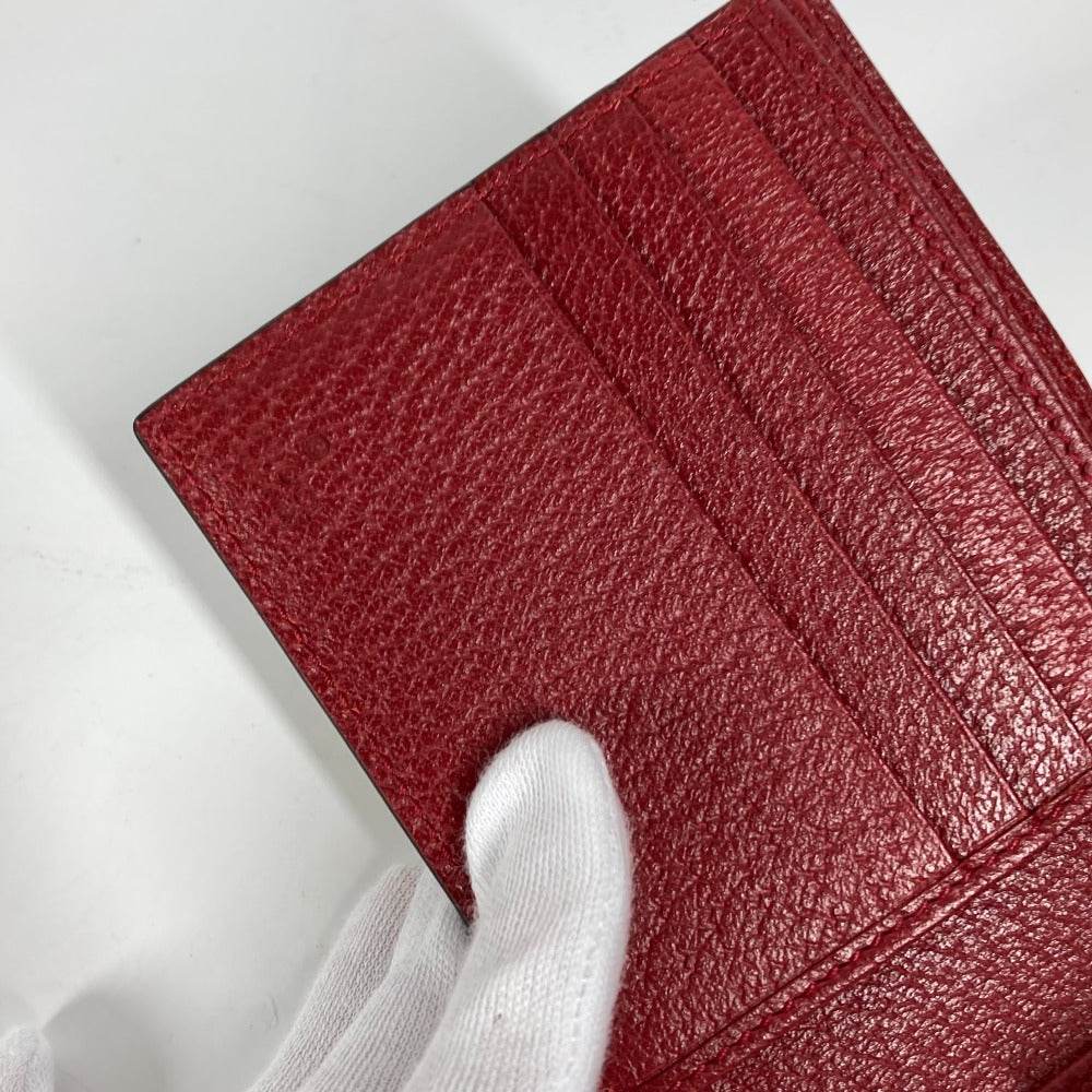 GUCCI Folded wallet 625601 Leather / canvas Red logo stripe