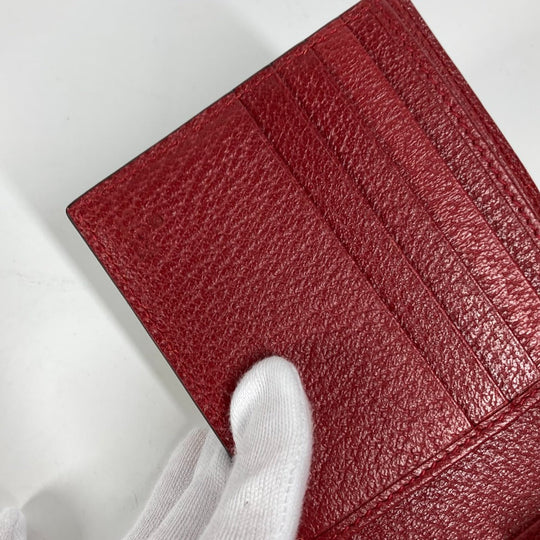 GUCCI Folded wallet 625601 Leather / canvas Red logo stripe